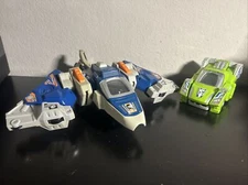 VTech Switch and Go Dinos Lot Of 2 Span The  Spinosaurus And T-Rex Green Working