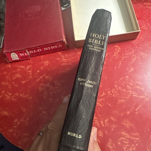 Holy Bible KJV Peter J. Kessel Embossed On Cover Zippered Red Letter Edition - Foto 8 di 14