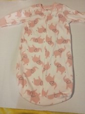 Carter's Infant Baby Size 0-9 Months Elephant One Piece Pajama Sleeping Bag Girl