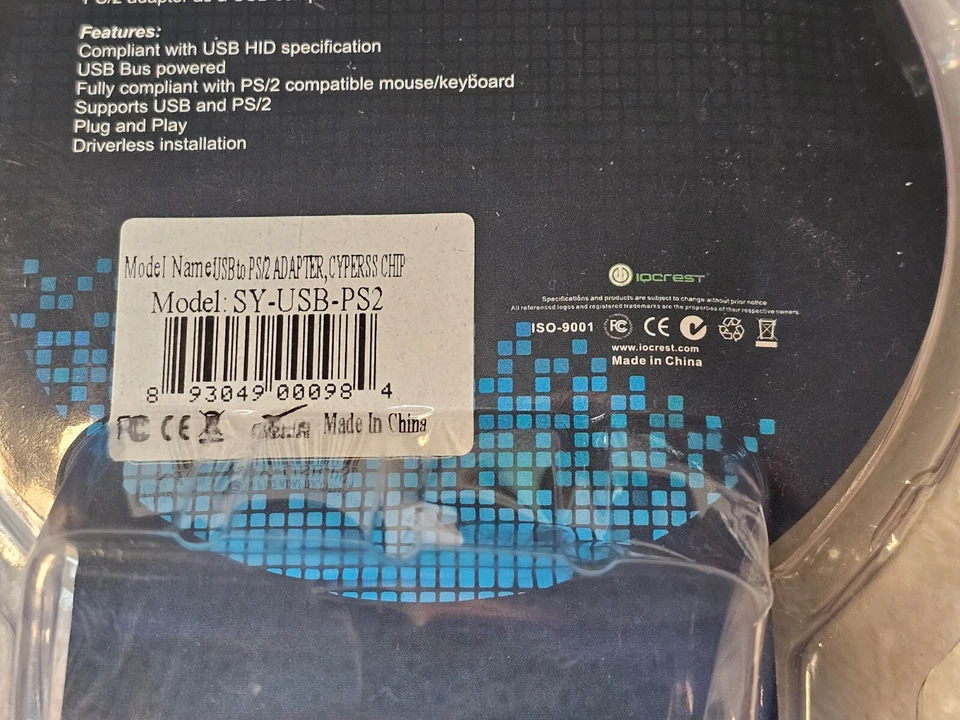 IOCREST USB to PS2 Adapter SY-USB-PS2 Cypress Chip (keyboard mouse adapter) NEW - Image 4 of 4
