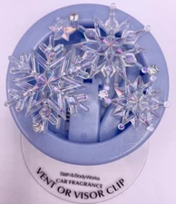 Bath & Body Works Car Fragrance Holder Iridescent Snowflakes Visor Clip 