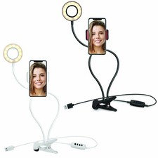 Selfie Ring LED Light w/ Cell Phone Holder Stand for Live Stream Makeup Tutorial