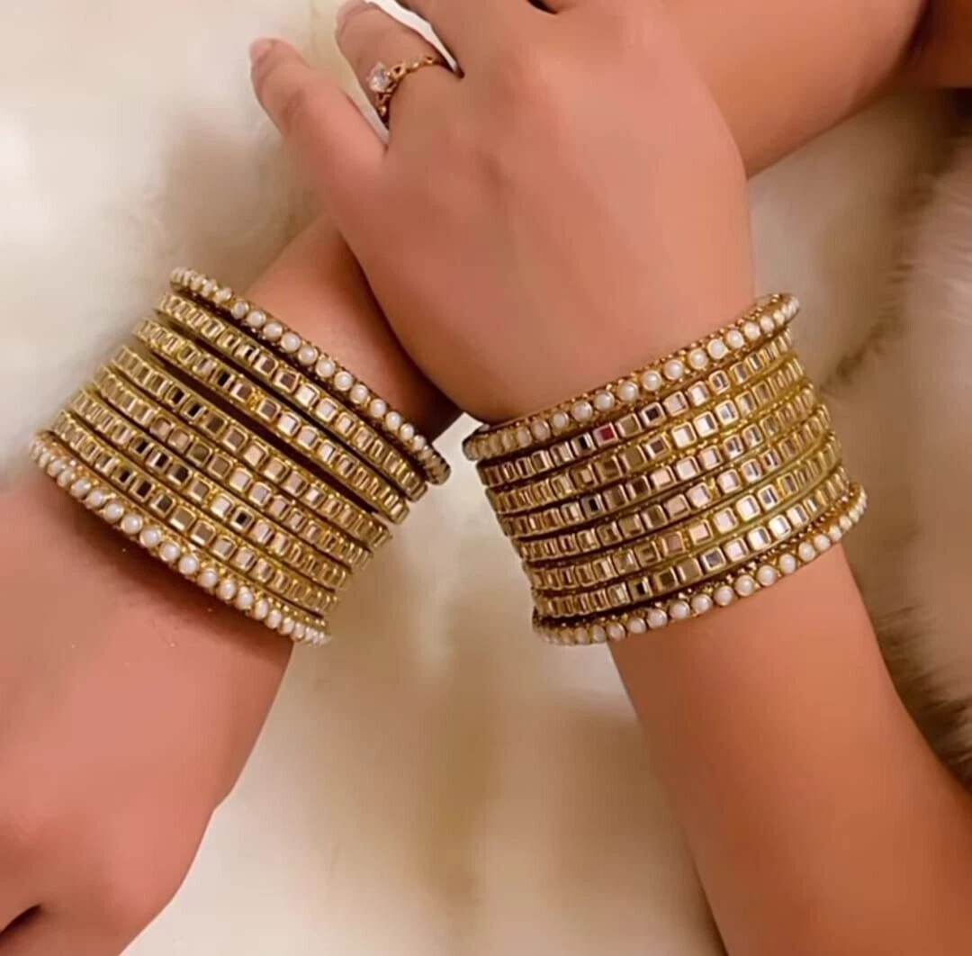 Gold plated 2024 kada bangles set