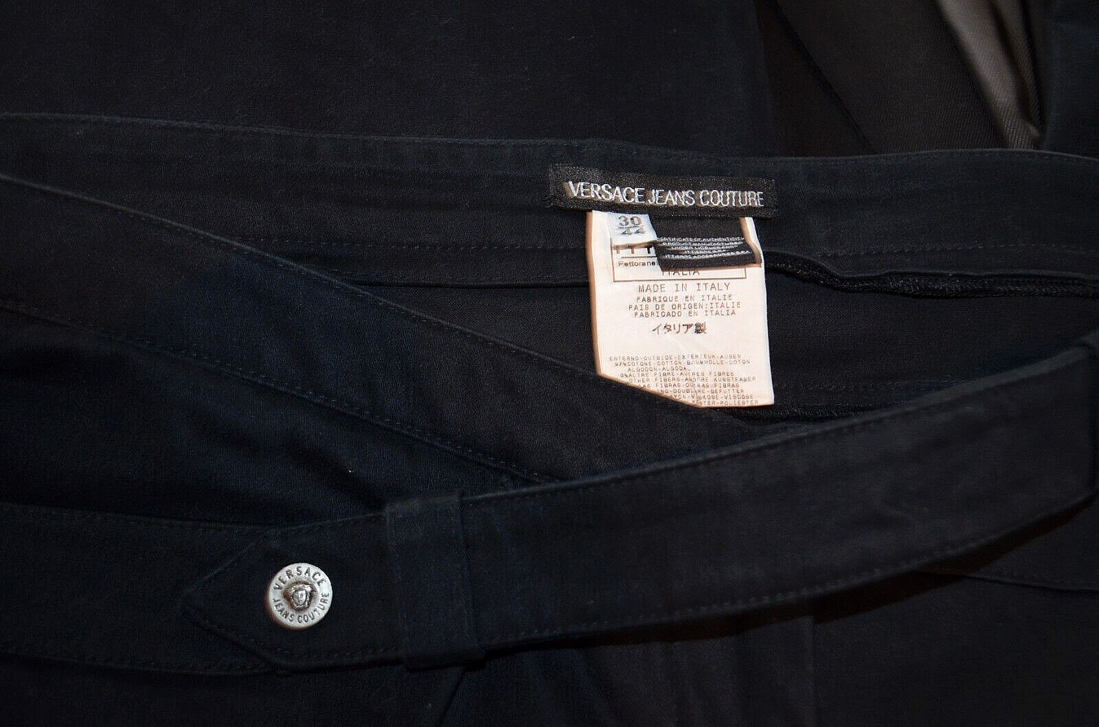 Versace Jeans Couture Vtg Y2K Medusa Black Stretch Boot-Cut Jeans W32 32L image 5