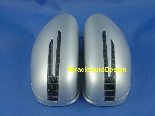 DOS CUBIERTAS DE ESPEJO LED FLECHA PLATEADO PARA 1998-2001 MERCEDES BENZ W220 CLASE S - Imagen 6 de 12
