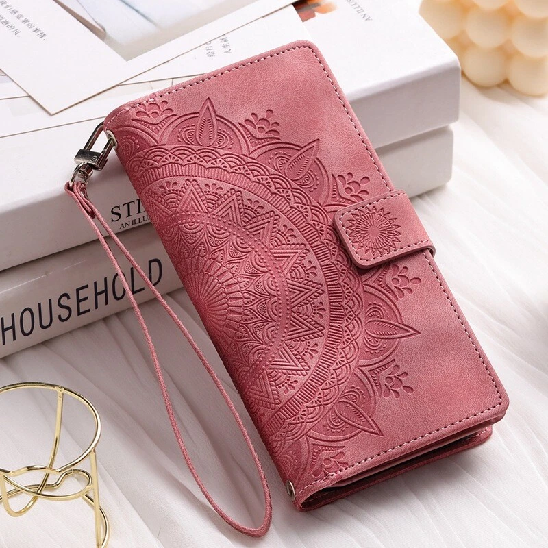 Phone Case For Google Pixel 9 8 7 Pro 6A PU Leather Wallet Flip Cover With Strap