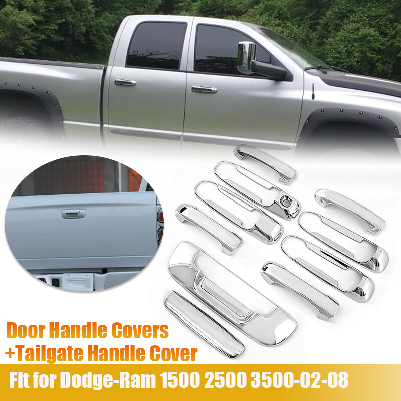8 Coprimaniglie Per Porte Auto Compatibili Con Dodge Ram 1500-5500 (2002-2008) | ABS Nero Effetto Carbonio, Set Di Coperture Esterne