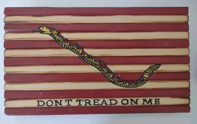 USA Don't Tread On Me Wooden Rustic American Plaque Sign Wood 17.5'' X 10.5'' 