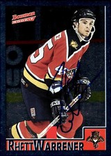 Rhett Warrener - Signed 1995-96 Topps Bowman Rookie Card #108 - Florida Panthers