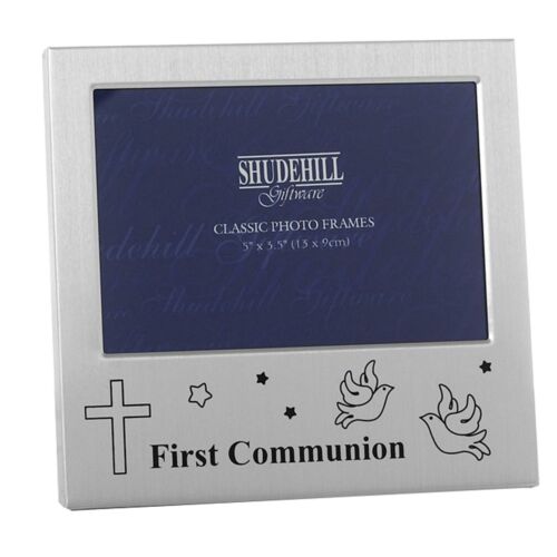 Erste Kommunion Bilderrahmen Silber mit Schwarz Aufschrift 5' x 1.1m - Photo 1 sur 2