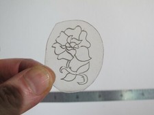 vtg 1960s 70s Tattoo Flash acetate stencil Curvy Rose RS2
