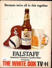 Ron Santo Luis Alvarado JSA Signed  1974 Angels vs White Sox Program Autograph