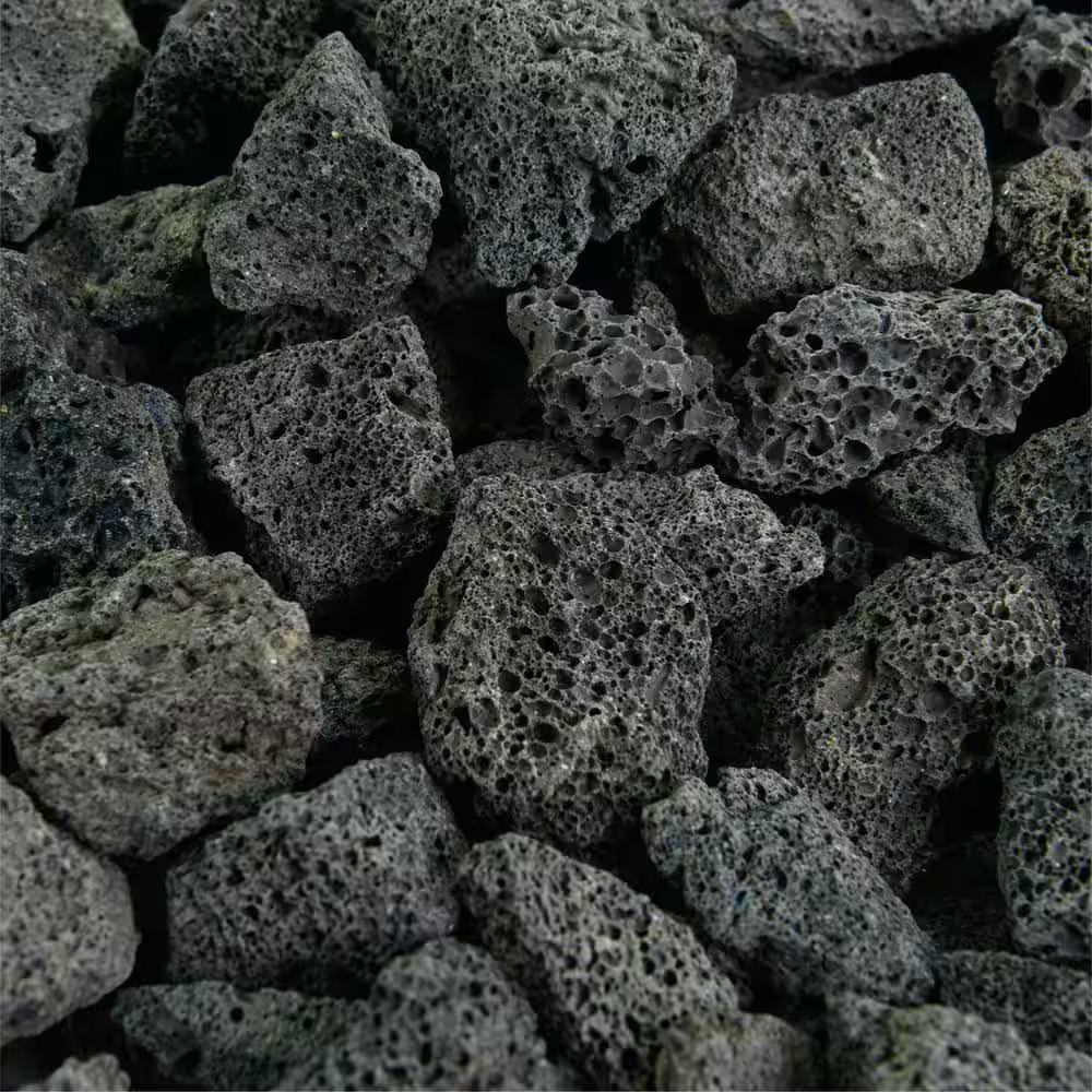 Natural Volcanic Lava Rock 3/4 Inch 10 Lbs Black Fireplace Garden Landscape
