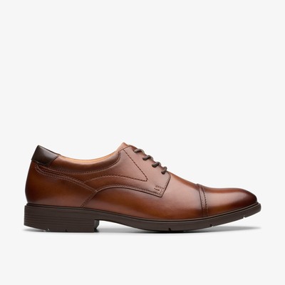 Clarks Eldredge Cap Men’s Shoe – Dark Tan Leather (26180260) Clarks Eldredge Cap Men main image 2