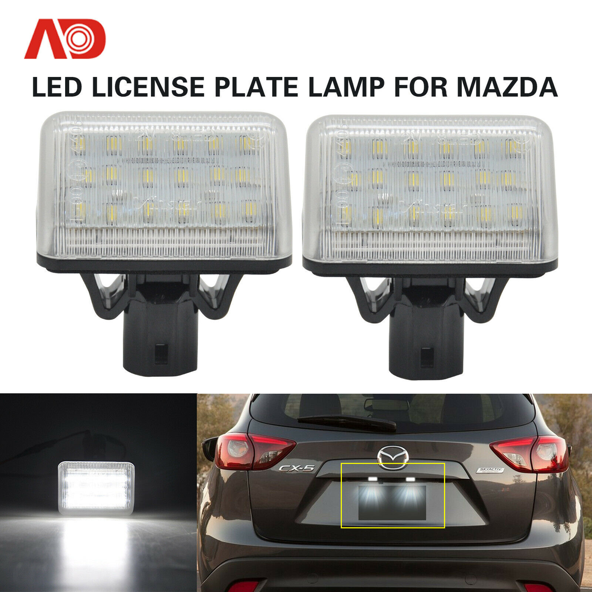 2PCS 18LED LICENSE PLATE LIGHT WHITE LAMP FOR MAZDA CX-7 CX-5