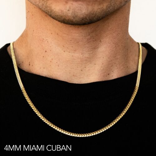 14k Yellow Gold 2.5mm-8mm Solid Miami Cuban Chain Bracelet Size 7-30 inches - Picture 8 of 16