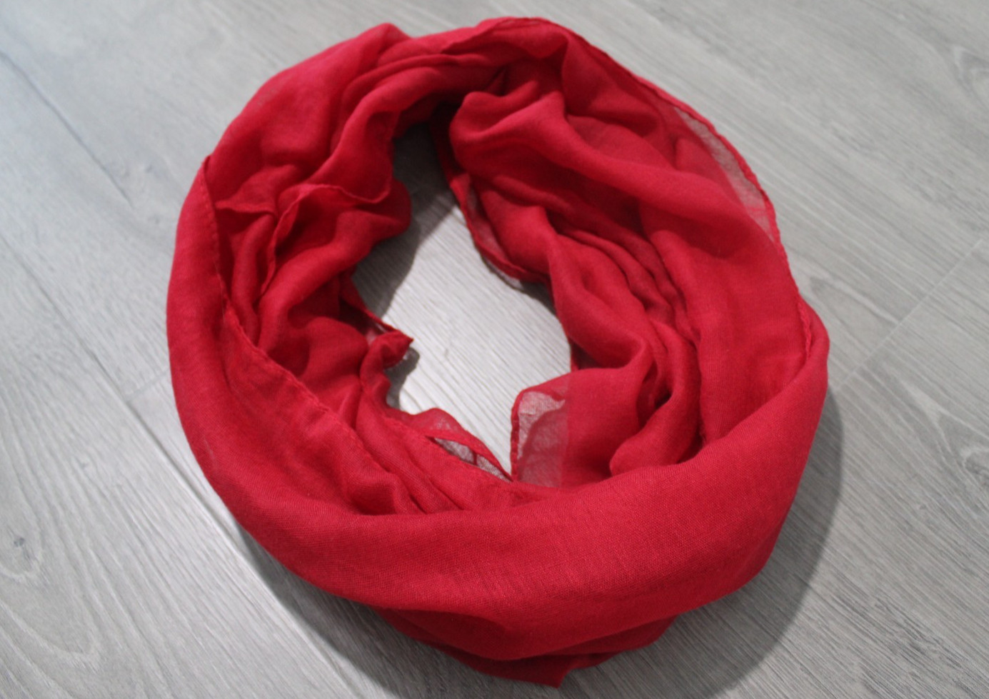 Infinity Loop Accent Neck Scarf Solid Lipstick Re… - image 5