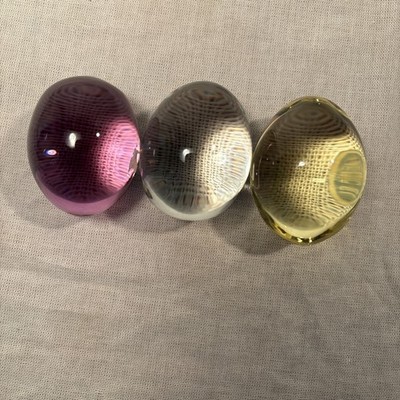 Lot of Three Glass Eggs