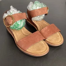 Sofft Women’s Bali Leather Sandals - Cocoa Brown Comfort Cork Slingback - NWOB