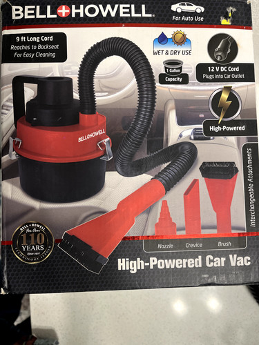 Bell Howell high powerd car vac- WET/DRY -12 V DC 