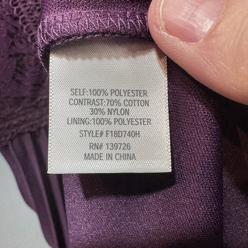 NWT Francesca's Purple Pleated Lace Dress Size Large - Picture 5 of 6