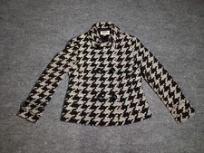 Talbots Petites Women's Wool Blend Houndstooth Jacket Size 12