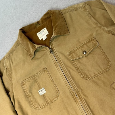 #ad #ad American Eagle Workwear Chore Jacket Mens XL Canvas Barn Coat Quilted Lined Tan C $63.30