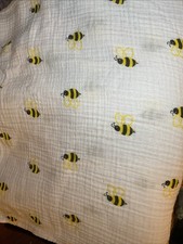 Aden Anais Yellow Black Bees Muslin Cotton Swaddle Baby Blanket Receiving