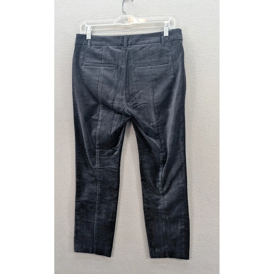 Pantalones de terciopelo ajustados Anthropologie The Essential para mujer con botones al tobillo negros talla 10 Foto 3 de 4
