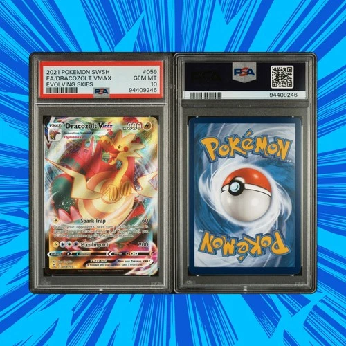 Dracozolt VMAX 059/203 SWSH07: Evolving Skies Holo PSA 10