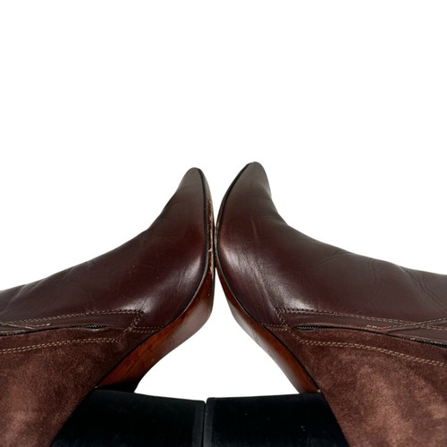 Disfraz National Mujer Talla 37 EUR Marrón Cuero Cremallera Hebilla Botines - Imagen 11 de 14