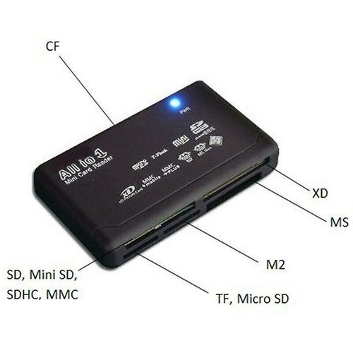 Compact All in One USB Multi Memory Card Reader Adapter for M2 MMC XD CF MS - Picture 4 of 8