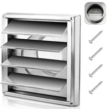 Cenipar 4'' Metal Dryer Vent Cover 304 Stainless Steel Outside Vent Cover wit...