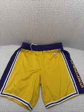 VINTAGE Nike Los Angeles Lakers Game Shorts Size Large NBA Home Gold