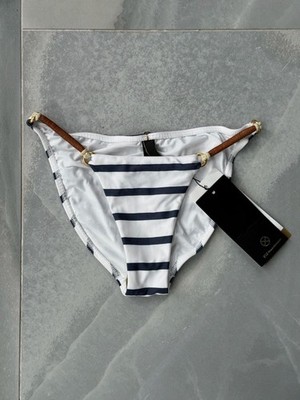 NWT ViX Paula Hermanny Perrine Dri Full Bikini Bottom Striped Size XS $116