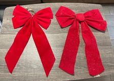 2 Christmas Bows Red Large 14 x 11 inches