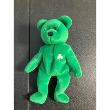 Ty Beanie Baby Erin the Bear Green Shamrock St Patricks Day Plush 1997 No Tag