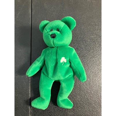 Ty Beanie Baby Erin the Bear Green Shamrock St Patricks Day Plush 1997 No Tag