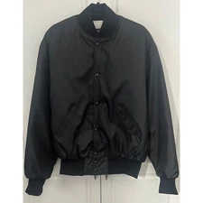 Vintage Holloway Nylon Varsity Bomber Style Jacket Black Size L  NWOT
