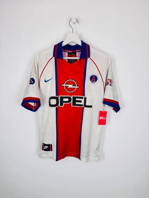 MAILLOT DE FOOTBALL PSG 1996/1997 EXTÉRIEUR OPEL VINTAGE (S) - Photo 1/4