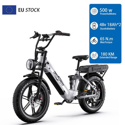 Onesport OT08 Pro 20*4.0 Electric bike Full Suspension E-Bike 48V 18AH*2 STOCK