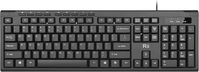 Rii RK907 Ultra-Slim Compact USB Wired Keyboard for Mac and PC,Windows 10/8 /