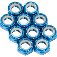Defiant Upgrades - Blue 8mm Roller Skate Axle Nuts 10 Pack