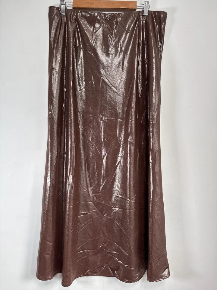 George Billie Faiers Skirt Womens UK 16 Bronze Shimmer Midi Long Pull On - Image 4 of 4