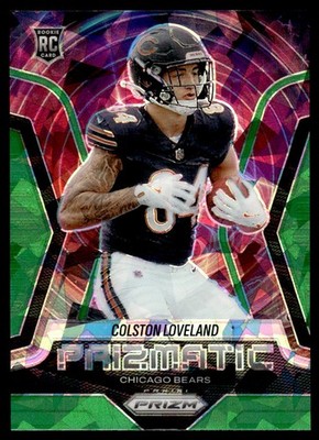 2025 Panini Prizmatic Green Ice Co;lston Loveland Rookie Chicago Bears #20