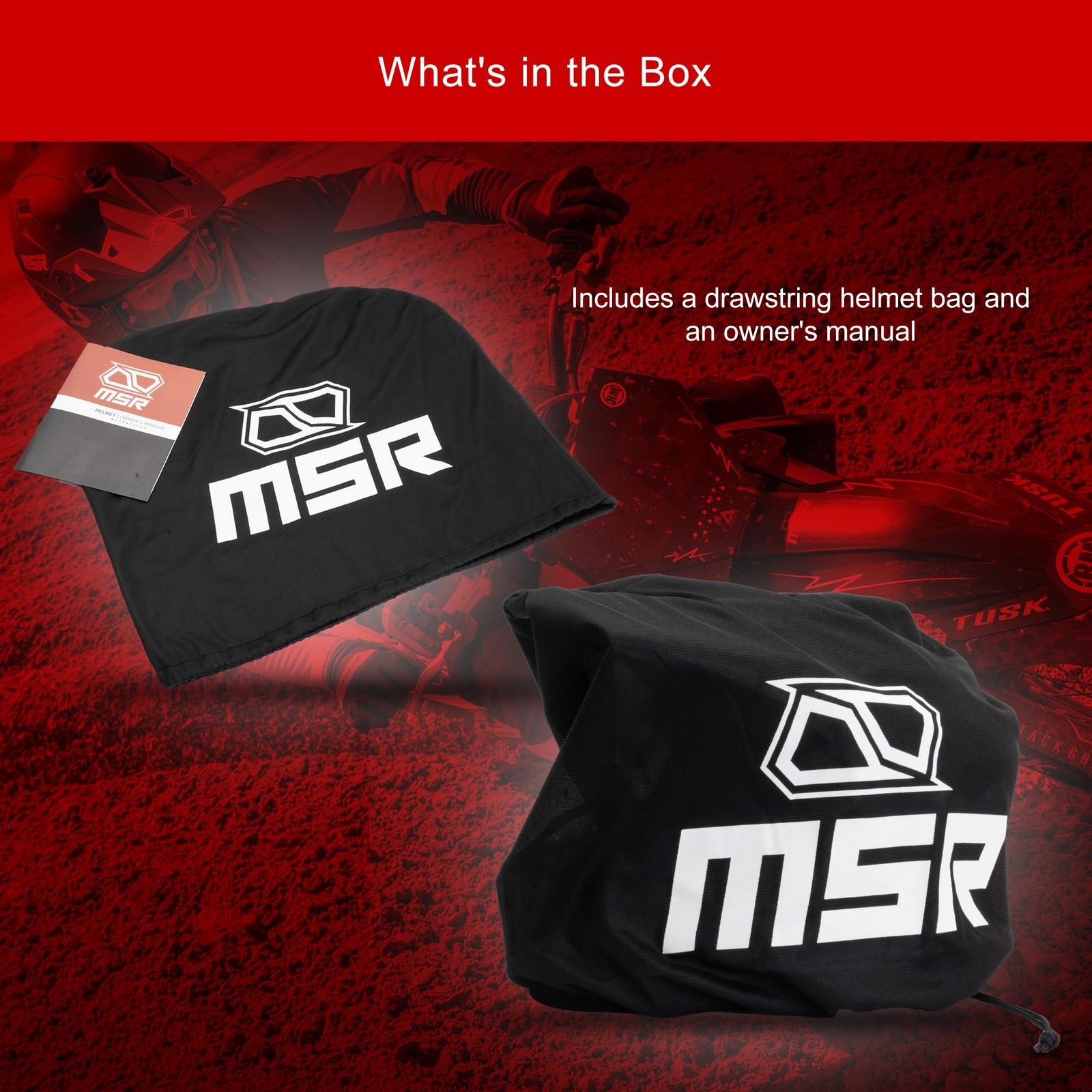MSR SC Range Dirt Bike Motocross Helmet Large Matte Black/Orange