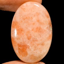 100 Natural Sunstone Oval Shape Cabochon Gemstone 29.5 Ct. 31X20X5 mm EE-52167