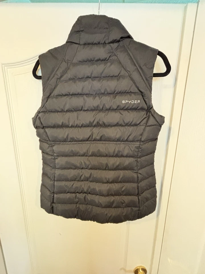 Spyder Women's Sleeveless Black Puffer Vest Sz Small Full Zip Pockets Insulated - Image 4 of 4