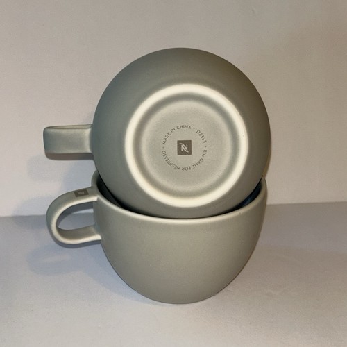 Nespresso Tazzine Caffè Cappuccino Tazzine Big Game D2333 Grigio Opaco Set 2 Pezzi Come Nuove* - Foto 2 di 4