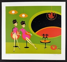 Gemini SHAG PRINT Eloquent and Intellectual Serigraph Signed 2003 Josh Agle Mint